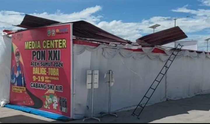 Media Centre PON XXI Aceh - Sumut di Venue F1H2O Balige. (IST)