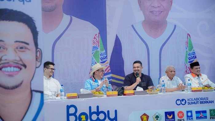 Bobby dan Surya mengumumkan Tim Pemenangan di Pilgub Sumut 2024.