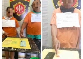 Pasutri PN-PMT dan perantara HN ditangkap Satreskoba Polres Toba.