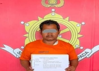 Tersangka pelaku persetubuhan terhadap anak kandung diamankan di Polres Dairi. 