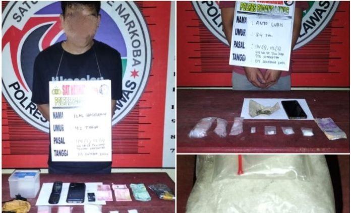 Bawa narkoba, 9 warga Kecamatan Sosa Julu Kabupaten Palas diamankan.