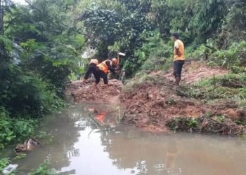 Lokasi longsor di Aek Latong, Tapsel.