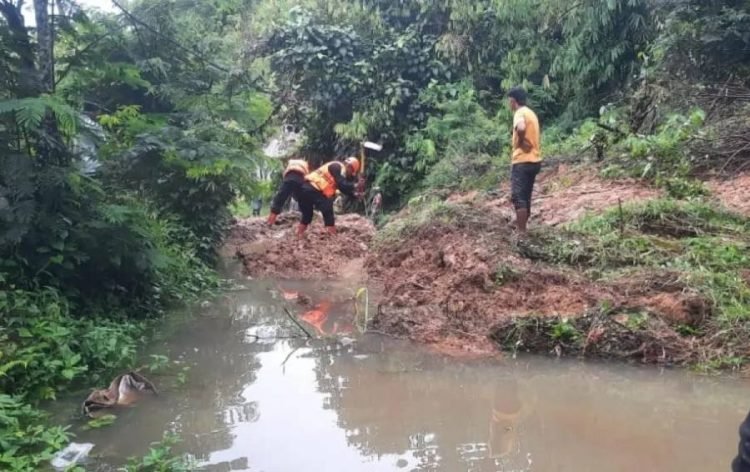 Lokasi longsor di Aek Latong, Tapsel.