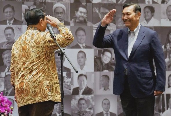 Presiden Prabowo Subianto dan Luhut Binsar Pandjaitan.