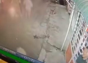 Rekaman CCTV tawuran geng motor di Kisaran. 