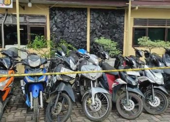 Sepeda motor curian yang ditemukan di rumah Herdianta Ginting yang diduga personel TNI aktif.