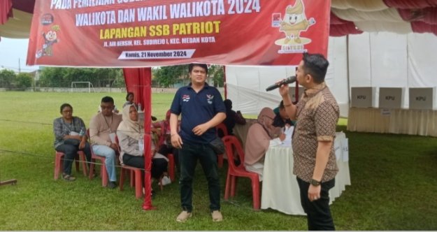 Simulasi Pemungutan dan Penghitungan Suara di TPS di Kecamatan Medan Polonia, Kamis (21/11/2024). (IST)