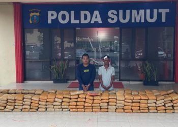 Ditresnarkoba Polda Sumut saat mengamankan 272 kilogram ganja.