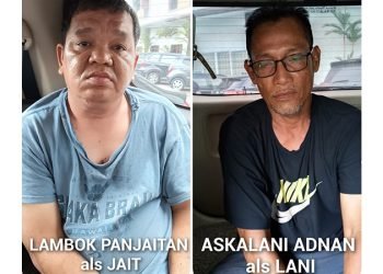 Dua pelaku Pencurian dana KPU Langkat Rp 150 Juta yang berhasil diringkus. 