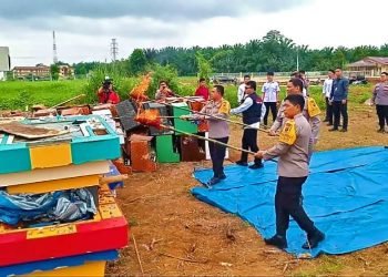 Kepolisian Daerah Sumatera Utara memusnahkan ratusan mesin judi elektronik di Medan, Senin (23/12/2024). 