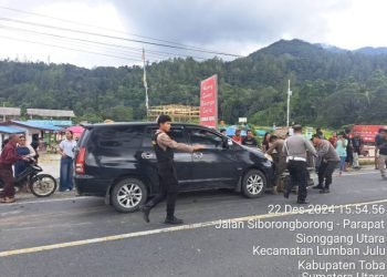 Lakalantas di Lumbanjulu, Innova versus Betor, 1 Orang Meninggal Dunia, Minggu (22/12/2024). 