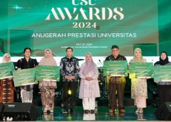 Penghargaan bagi dosen USU berprestasi diberikan kepada dosen yang berkontribusi unggul dalam tridharma perguruan tinggi.