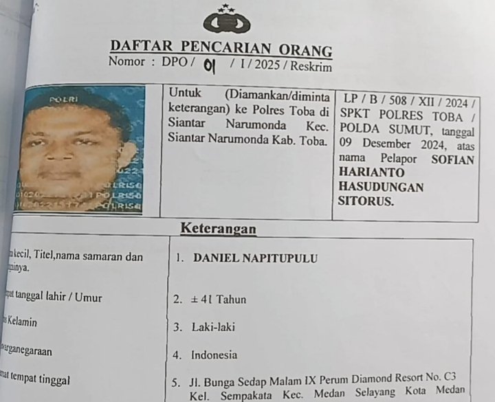 DPO Polres Toba. (IST)