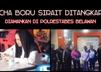 Icha Putri Sirait saat diamankan Polrestabes Medan.