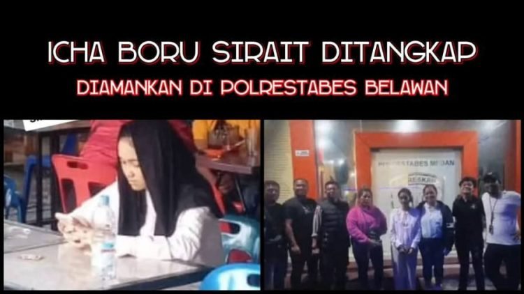 Icha Putri Sirait saat diamankan Polrestabes Medan.