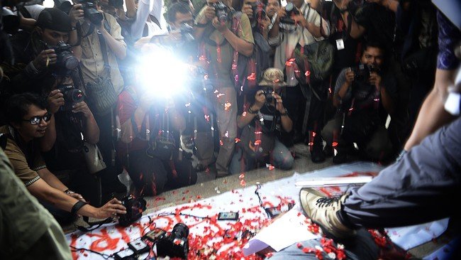 Aksi tolak kekerasan terhadap jurnalis. 