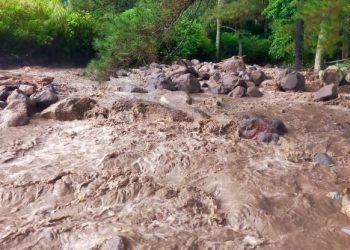 Banjir bandang dan longsor menyapu lahan pertanian, serta menimbun lima rumah di Silahisabungan, Kabupaten Dairi, Selasa (25/2/2025). 