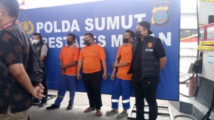 Ketiga pelaku yang ditangkap polisi.