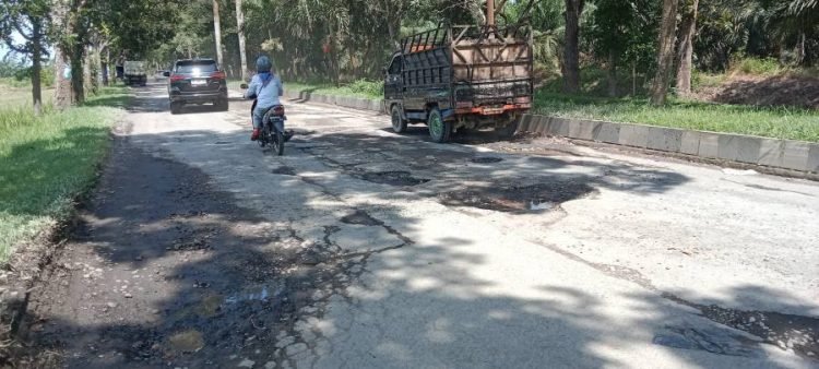 Jalan rusak di Langkat.