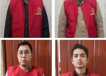 Keempat tersangka korupsi. 