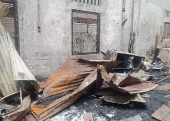 Kondisi rumah kos di Jalan Jamin Ginting, Padang Bulan terbakar merenggut 2 korban jiwa, Selasa (22/4/2025) dinihari. 
