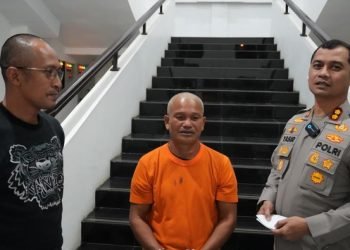 Tersangka AH (57) yang melakukan pencabulan terhadap 4 anak laki-laki. 