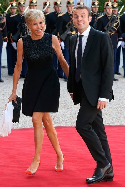 Presiden Prancis Emmanuel Macron dan istri.