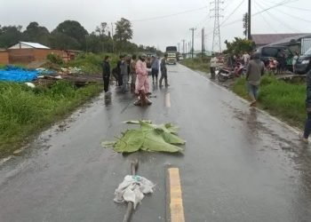 Polsek Parbuluan melakukan cek TKP, Sabtu (3/5/2025). 