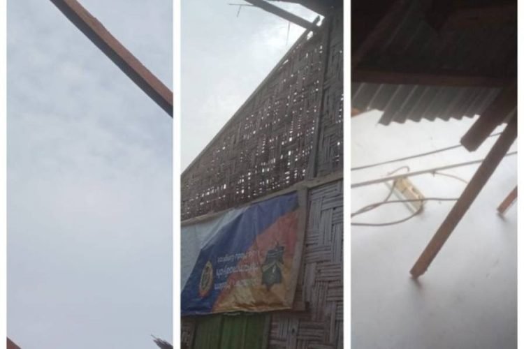 Rumah warga yang terdampak angin puting beliung di Desa Sidomulyo Kecamatan Binjai, Kabupaten Langkat.