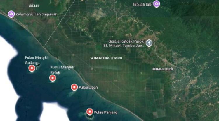 Empat pulau yang lebih dekat dengan wilayah Tapteng.