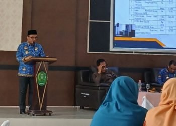 Wali Kota Padangsidimpuan H. Letnan Dalimunthe saat membuka Musrenbang RPJMD Kota Padangsidimpuan Tahun 2025-2029. (Ist)