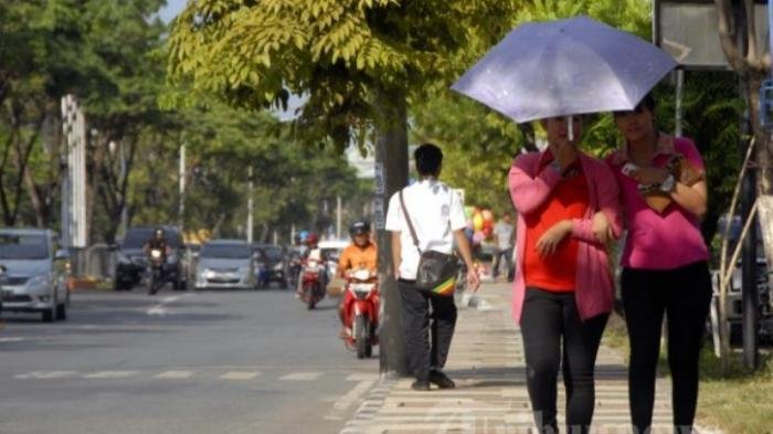 Cuaca panas di Kota Medan.