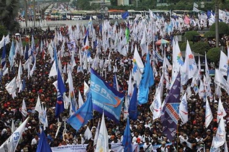 Demo buruh beberapa waktu lalu di Jakarta. 