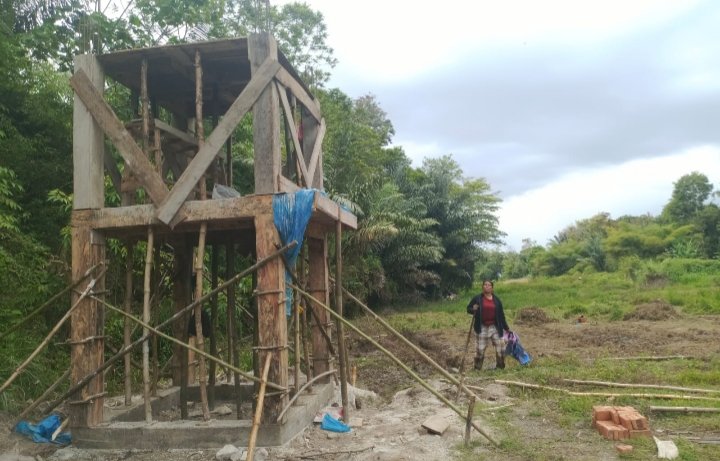 Bangunan rumah pompa di Kecamatan Uluan. (IST)