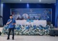 Ricky A Gova Siregar memberikan sambutan usai terpilih sebagai Ketua KNPI Kota Padangsidimpuan periode 2026-2029. (IST)