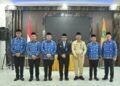 Wali Kota Padangsidimpuan Letnan Dalimunthe dan Sekda Rahmat Marzuki Nasution fhoto bersama kelima pejabat yang baru. (IST)
