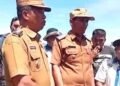 Wakil Bupati Toba Audi Murphy Sitorus bersama Camat Uluan Juni Hanmas Butarbutar dan rombongan saat survey lokasi tambang di Kec. Uluan. (IST)