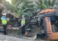 Kondisi usai kecelakaan Kereta Api dengam truk di Sergai (Foto: Dok. Polres Sergai)