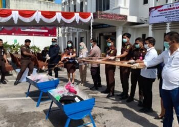 Kejaksaan Negeri Toba musnahkan barang bukti perkara tindak pidana umum tahun 2026 yang telah berkekuatan hukum tetap. (IST)